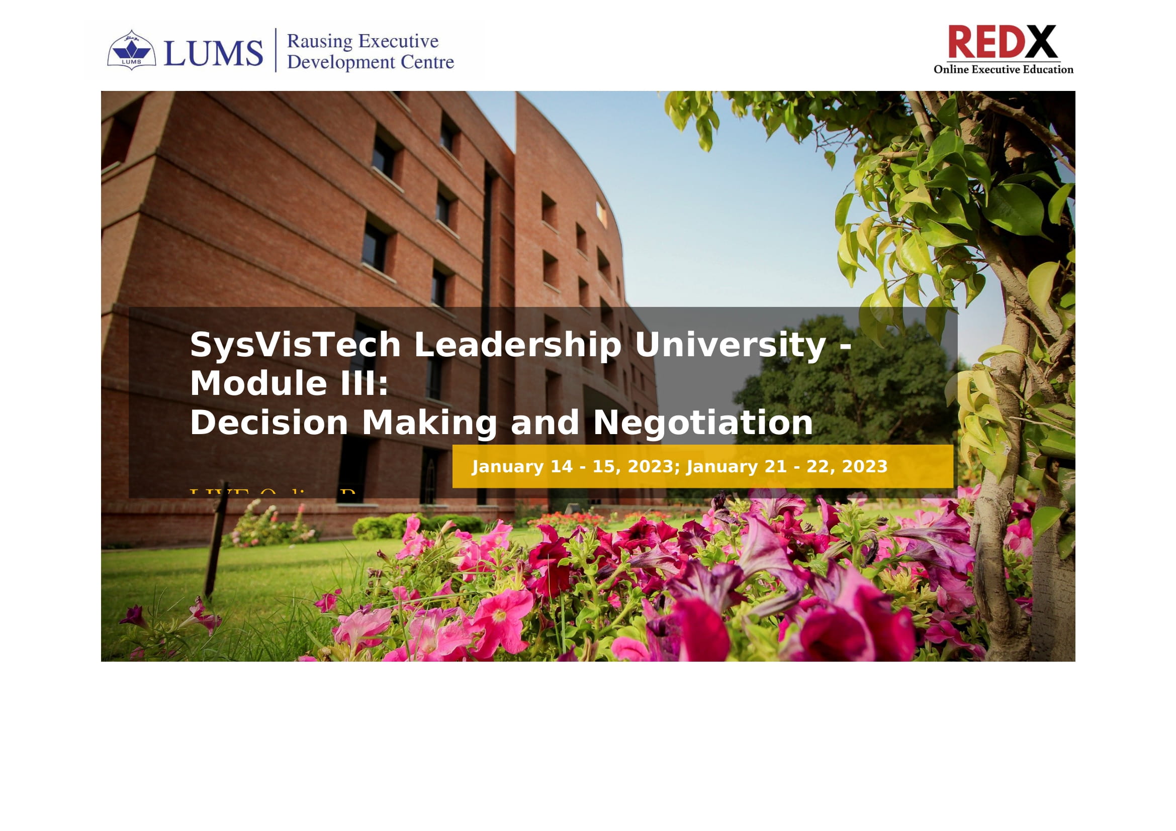 SysVisTech Leadership University - Module 3: Decision Making and Negotiation